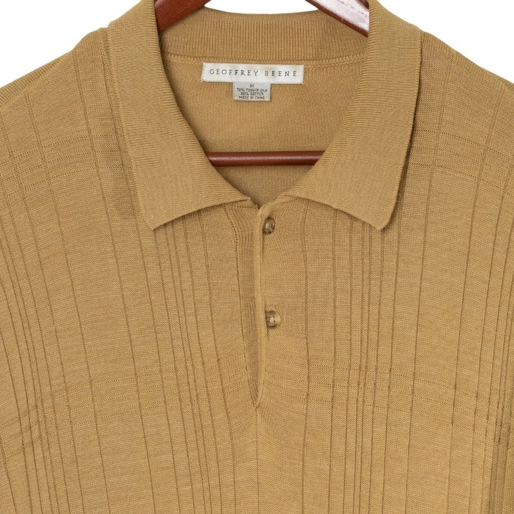 Geoffrey Beene Tussian Silk Blend Collared Sweater Men's Medium 90s Soft Knit - Picture 2 of 11